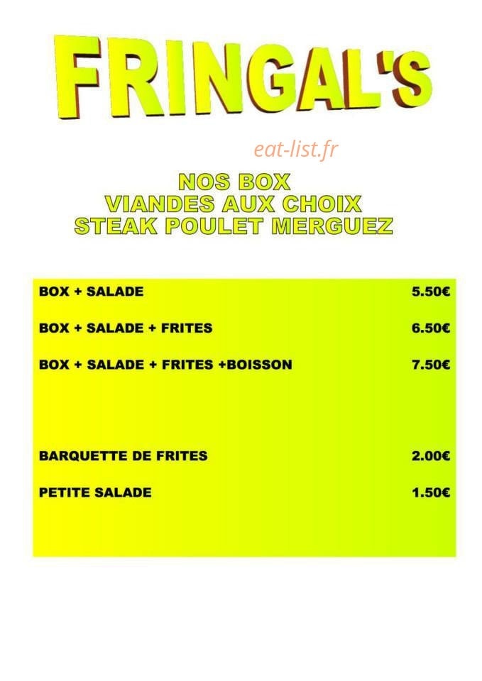 La fringal'snack — carte page 6