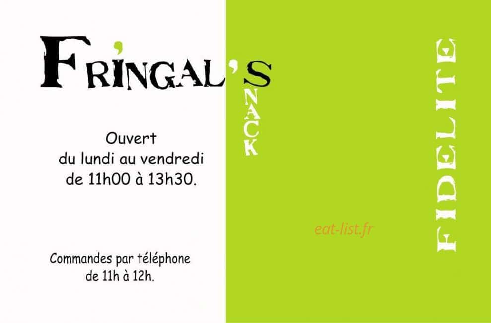 La fringal'snack — carte page 1