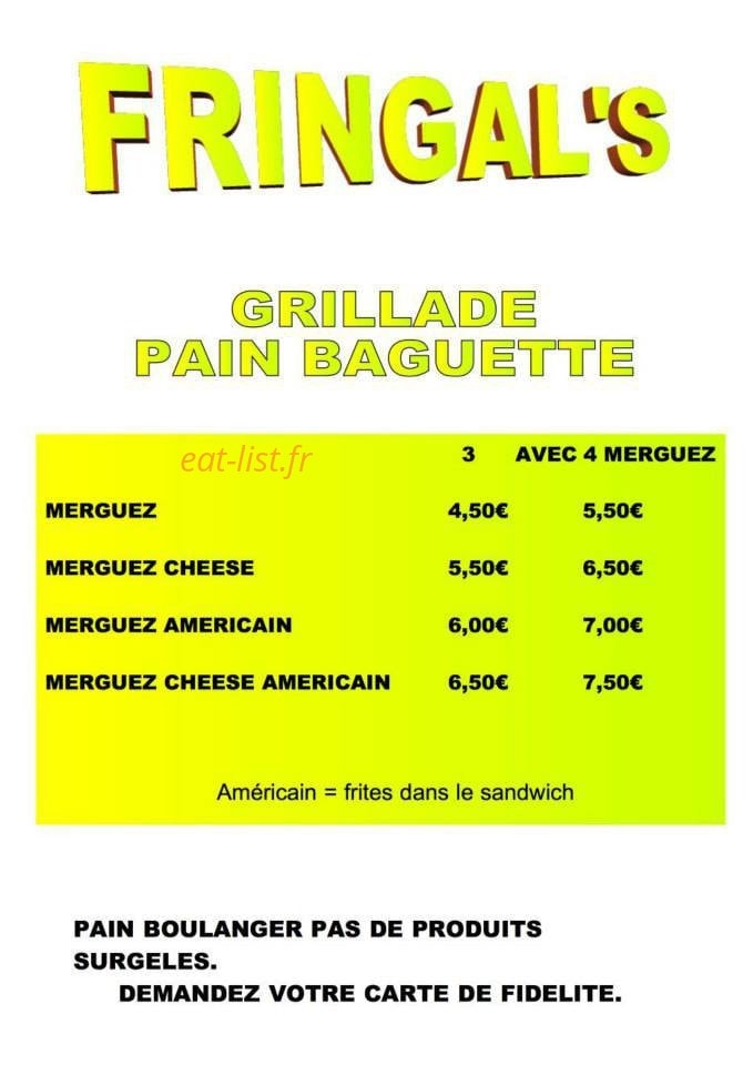 La fringal'snack — carte page 4