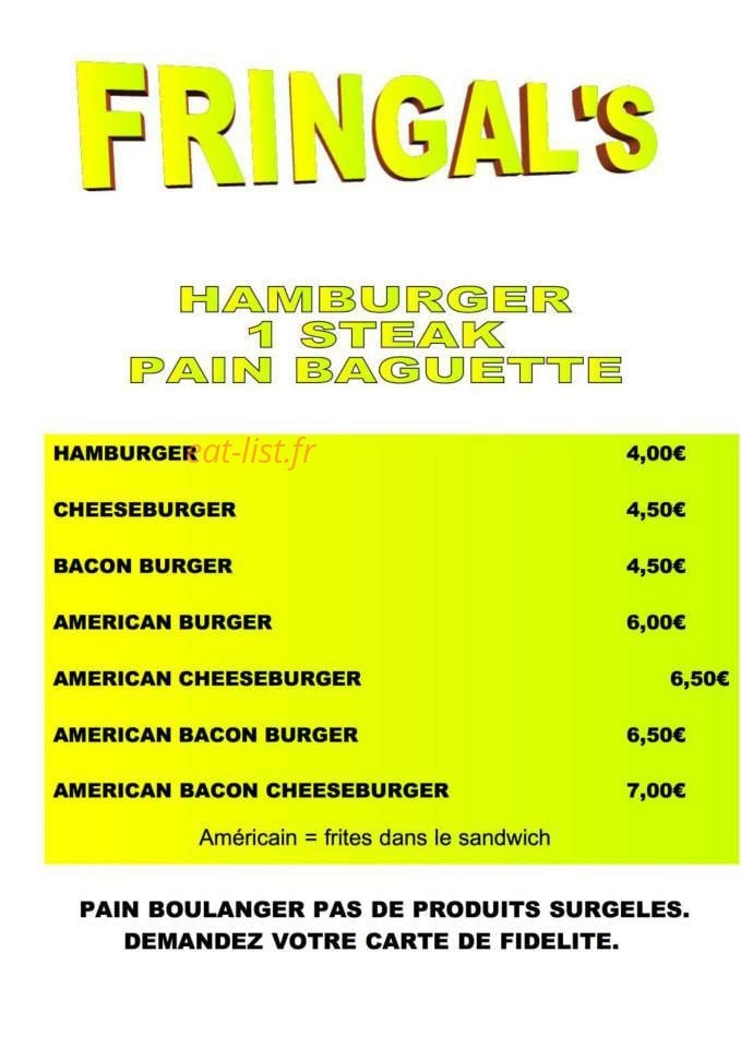 La fringal'snack — carte page 2