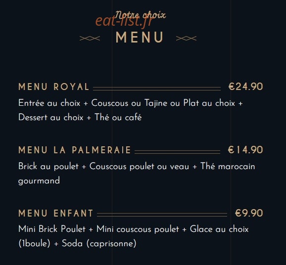 La Palmeraie dorée — carte page 3