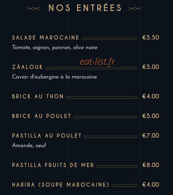 La Palmeraie dorée — carte page 1