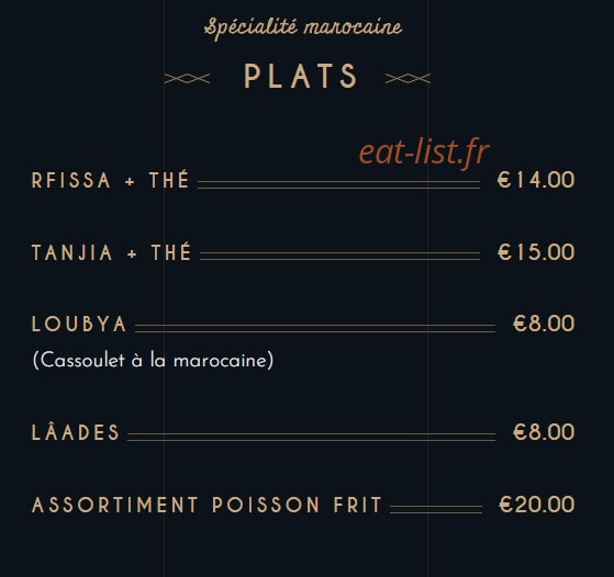 La Palmeraie dorée — carte page 2
