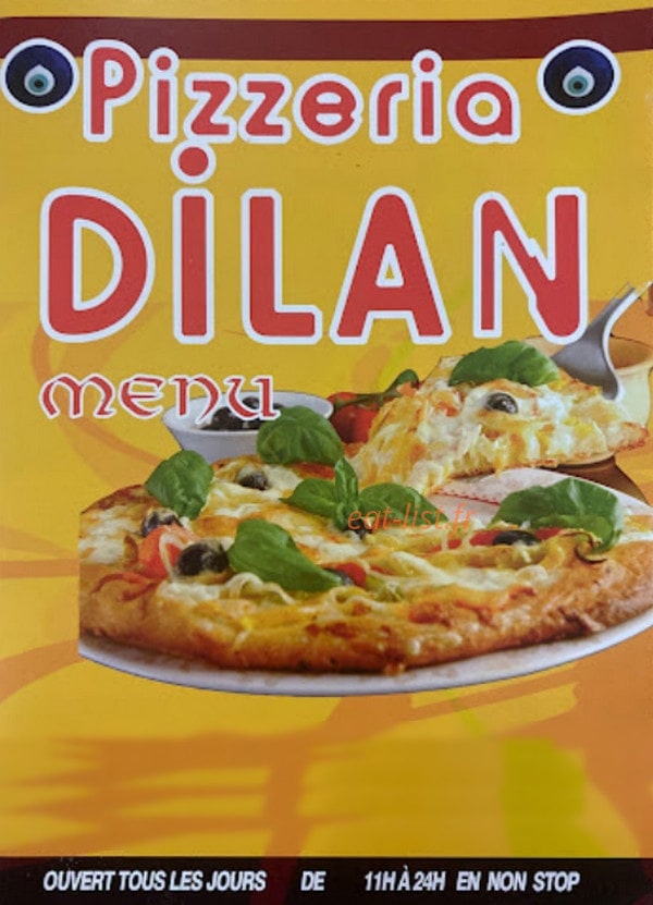 Pizzeria Dilan — carte page 1