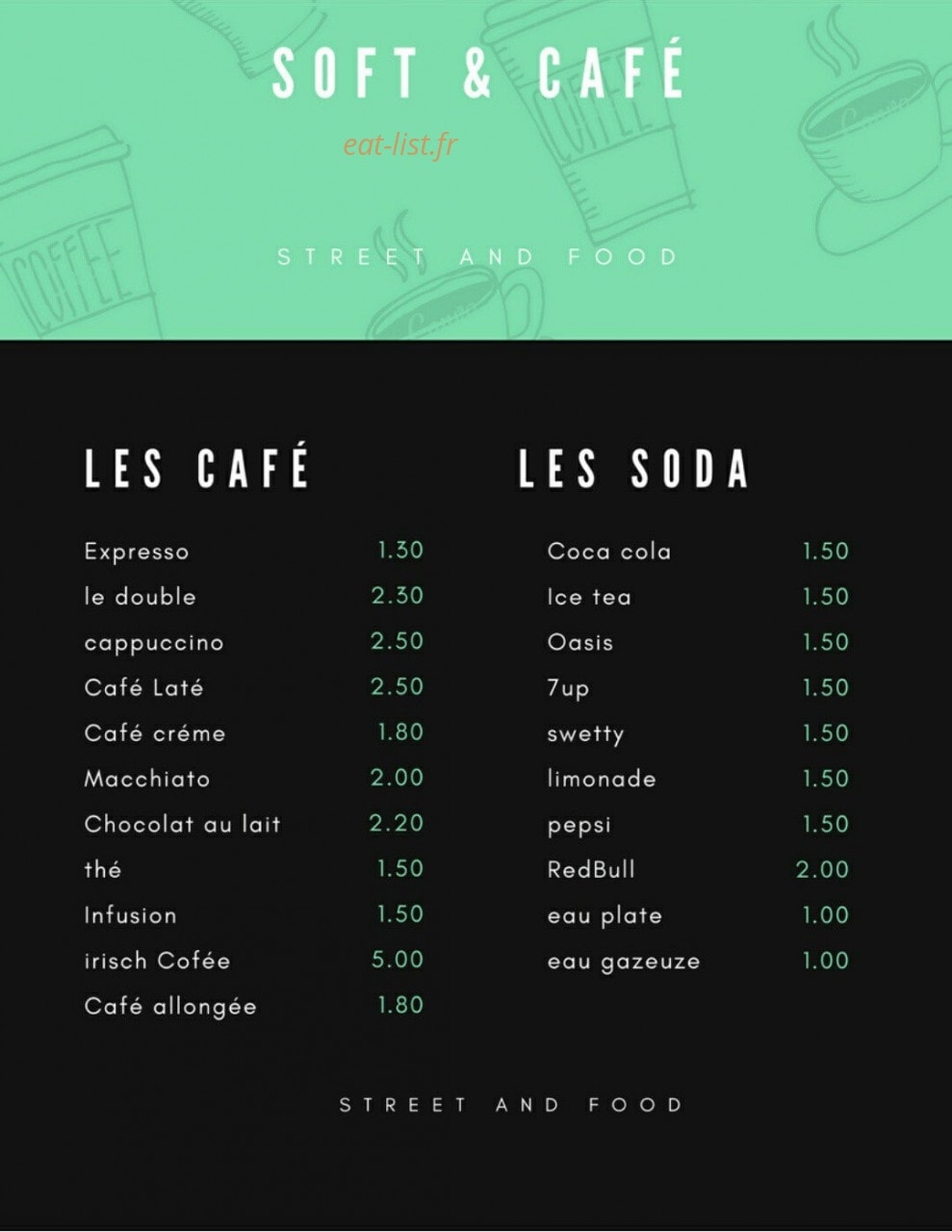 Street and food — carte page 2