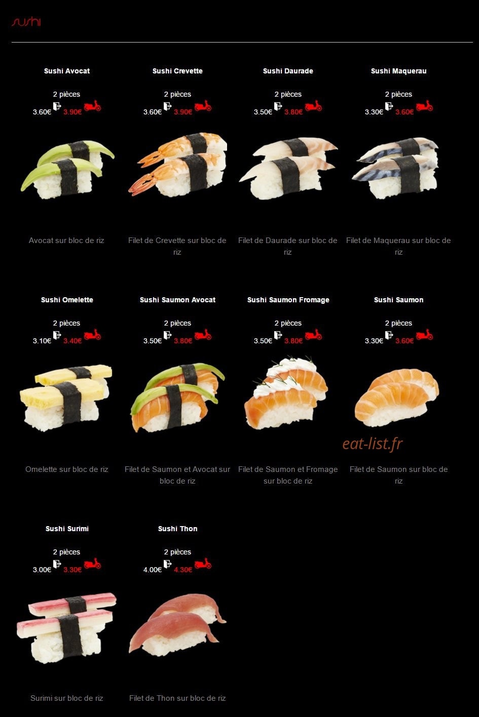 Sushi House — carte page 2