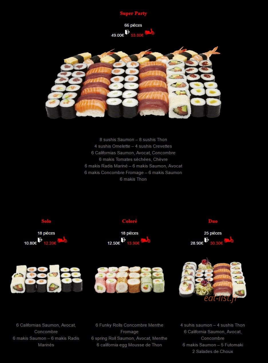 Sushi House — carte page 16