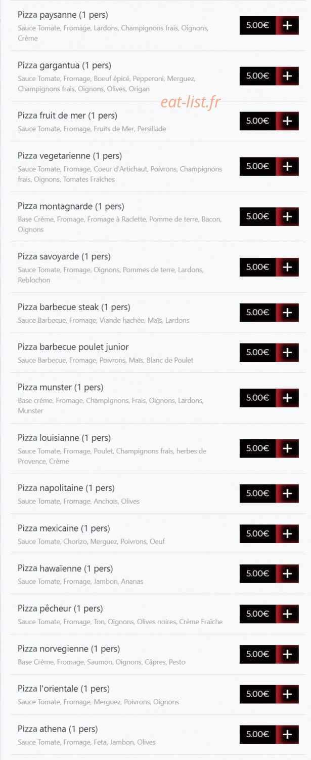 Aldo Pizza — carte page 3