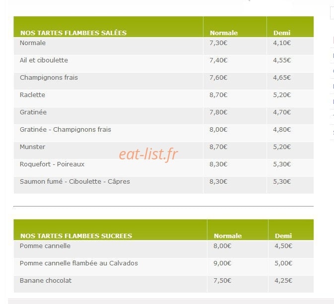 Restaurant Au Tilleul — carte page 4