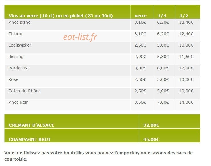 Restaurant Au Tilleul — carte page 8