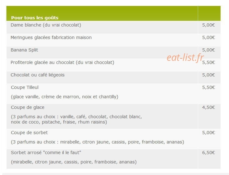 Restaurant Au Tilleul — carte page 5