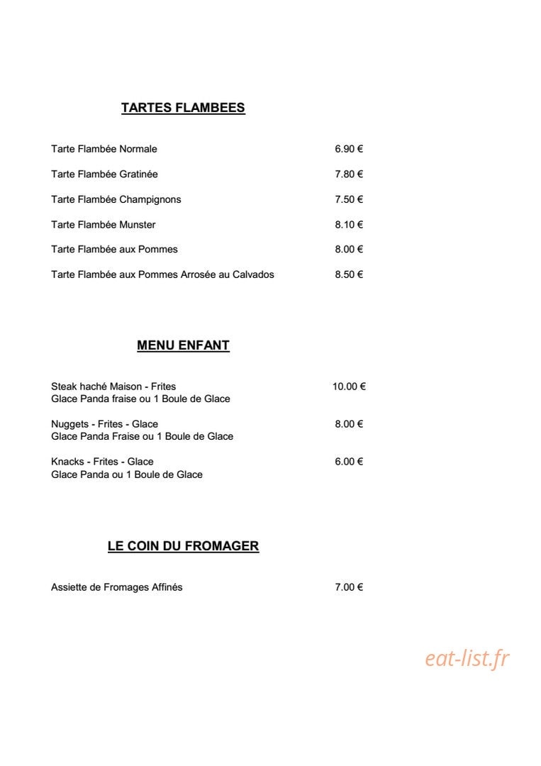 Au Cheval Noir — carte page 3