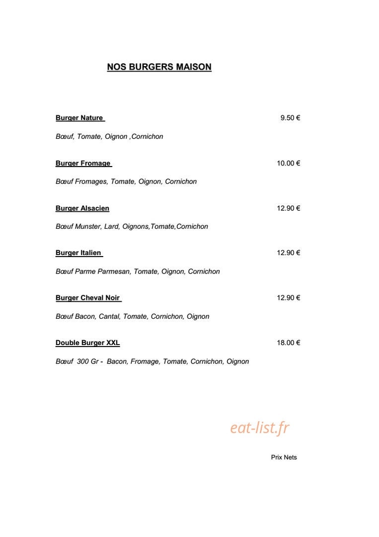 Au Cheval Noir — carte page 4