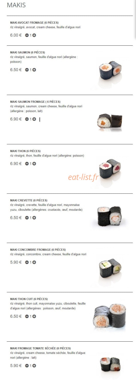Sushi Home — carte page 3