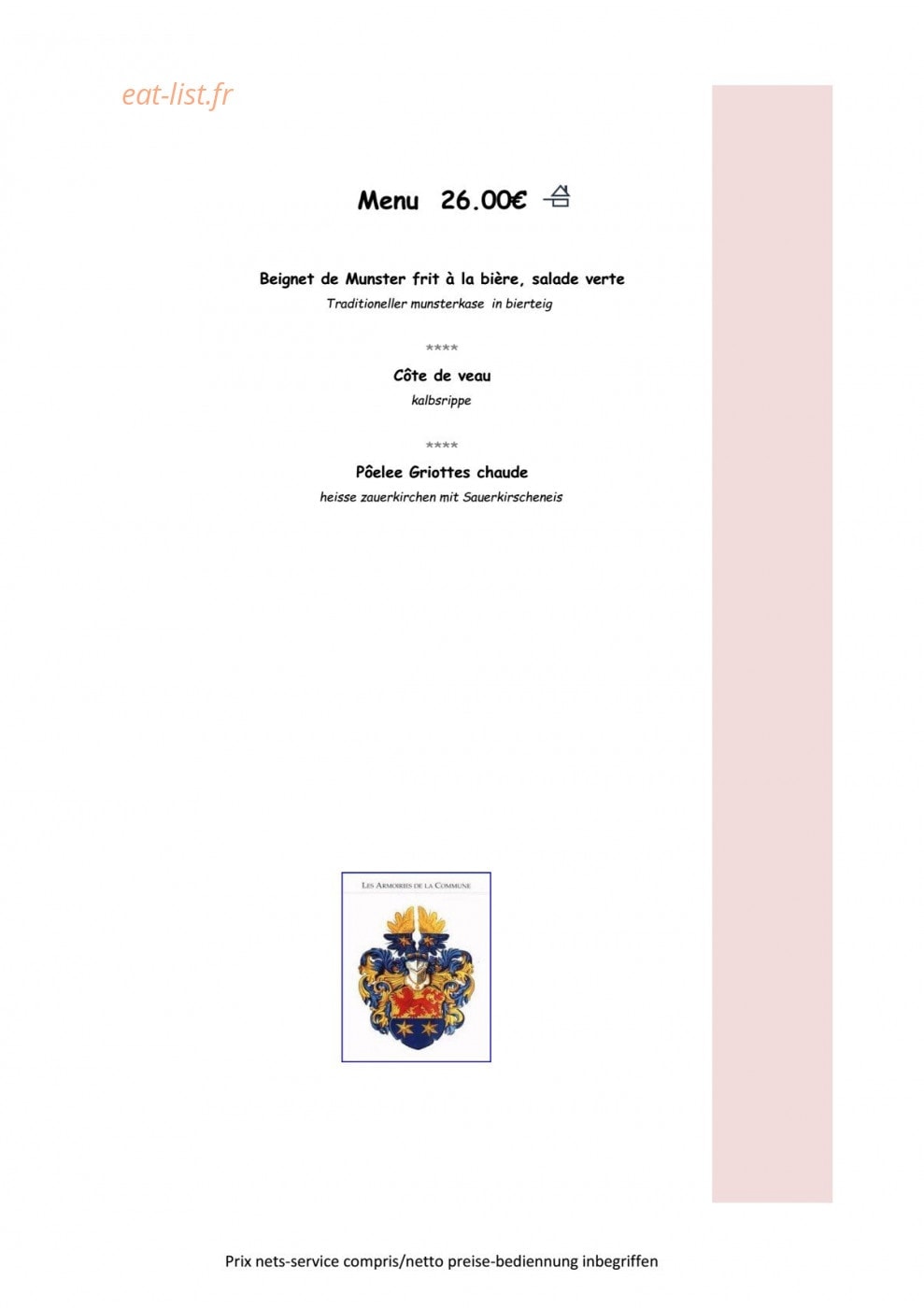 Auberge de la Treille — carte page 7