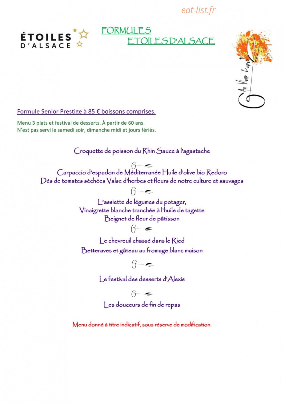 Au Vieux Couvent — carte page 5