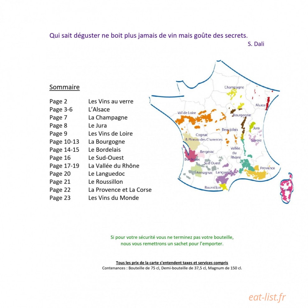 Au Vieux Couvent — carte page 7