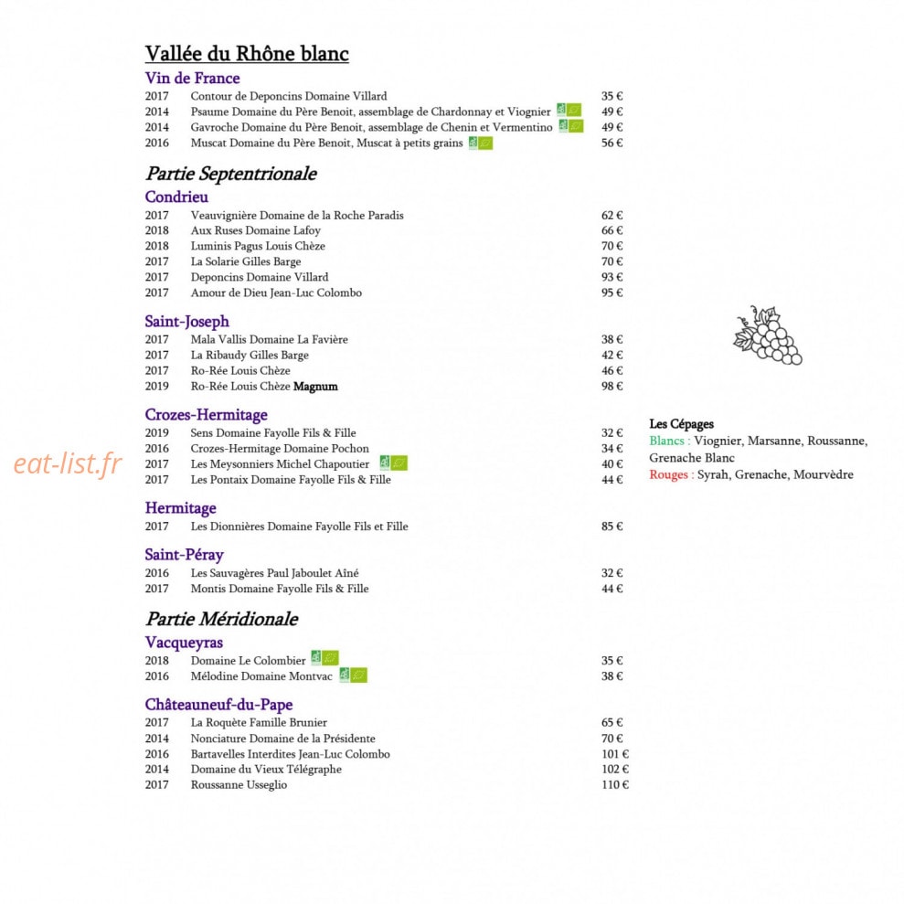 Au Vieux Couvent — carte page 23