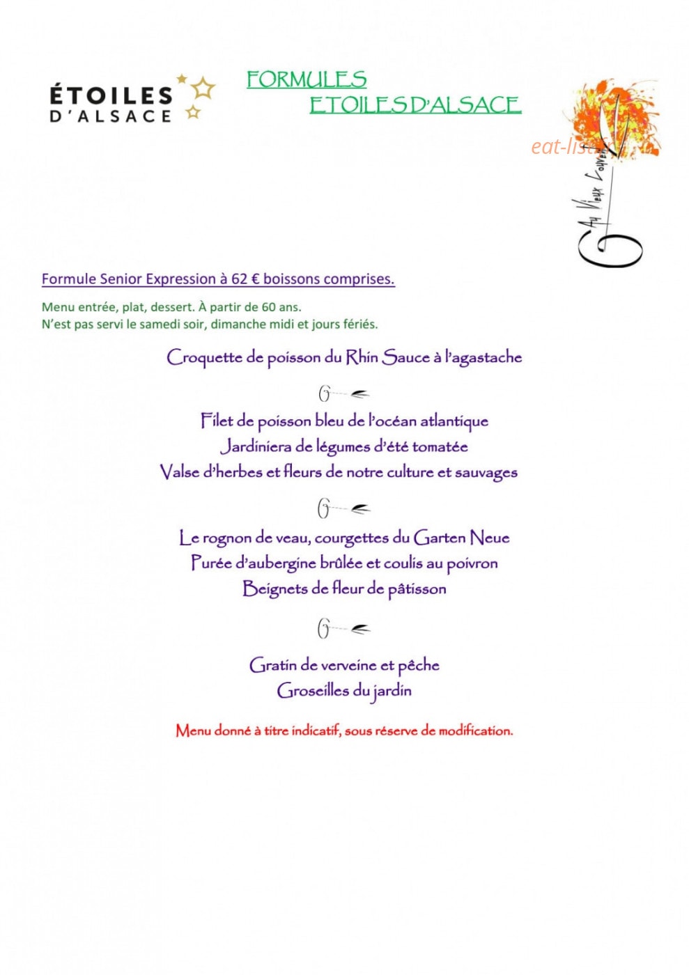 Au Vieux Couvent — carte page 4