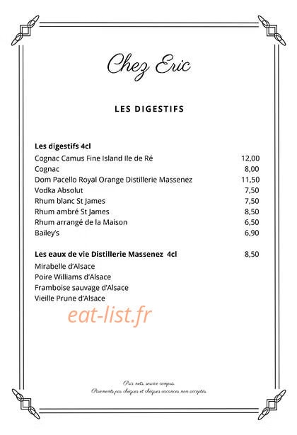 Chez Eric — carte page 9