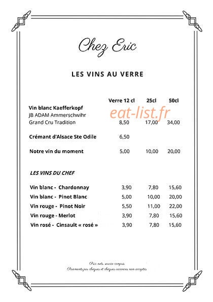 Chez Eric — carte page 11