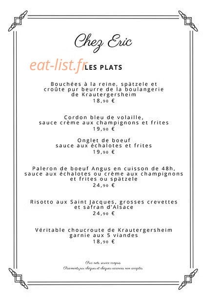 Chez Eric — carte page 3