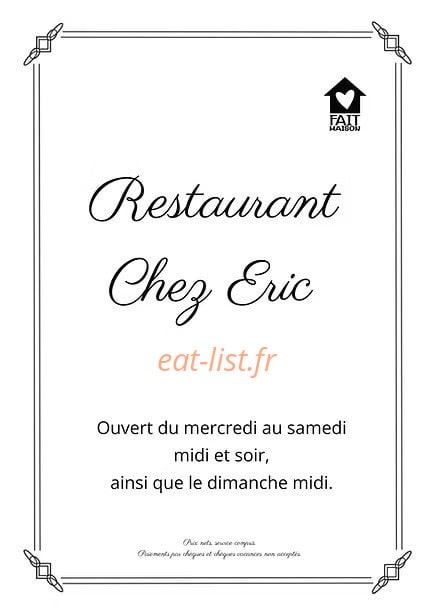 Chez Eric — carte page 1