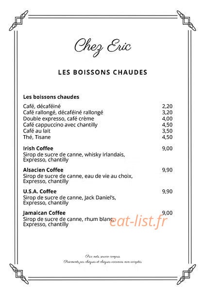 Chez Eric — carte page 10
