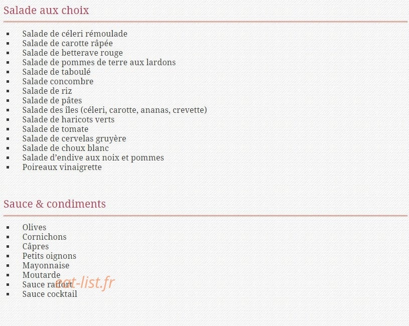 La Fine Fourchette — carte page 3