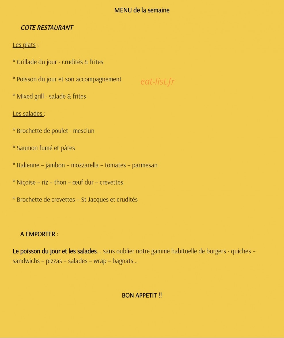 Le Fournil De Séraphin — carte page 1