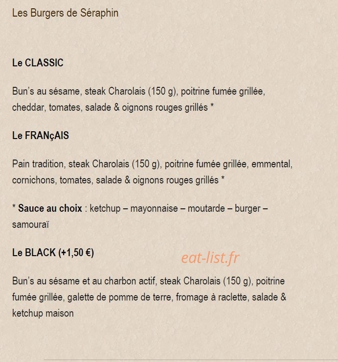 Le Fournil De Séraphin — carte page 2