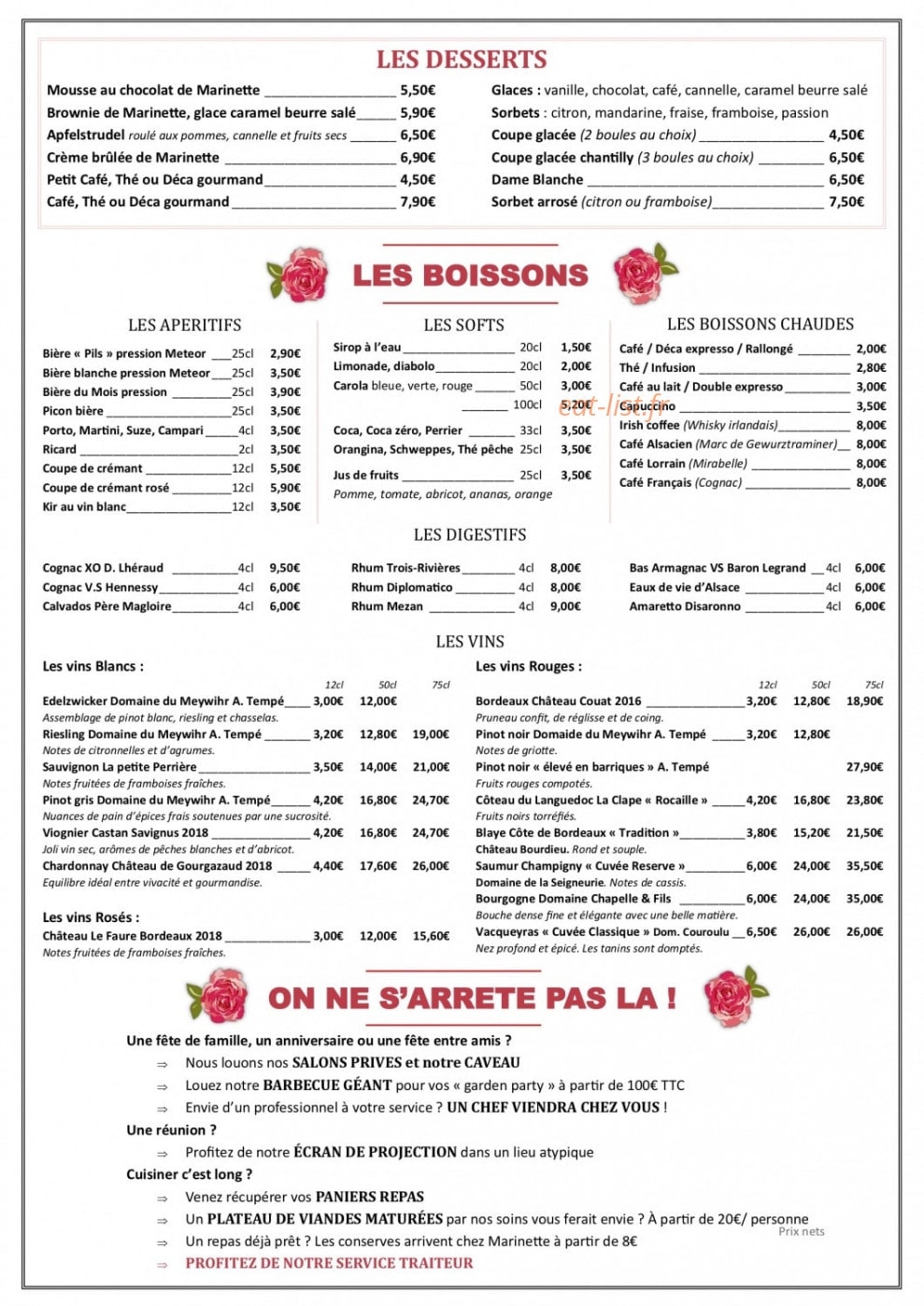Les Jambons de Marinette — carte page 2