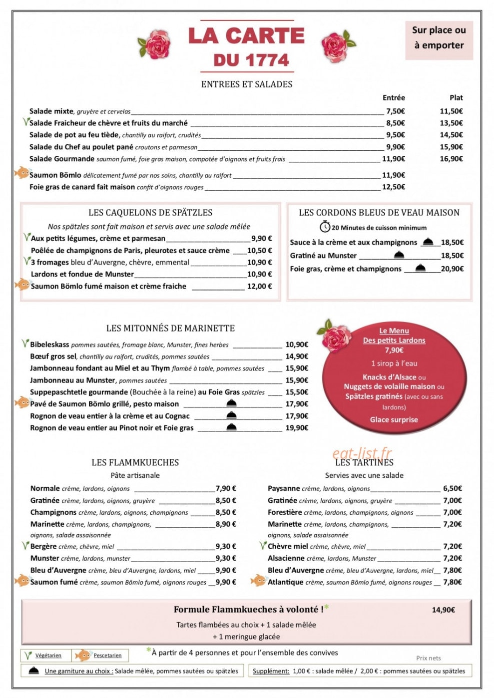 Les Jambons de Marinette — carte page 1