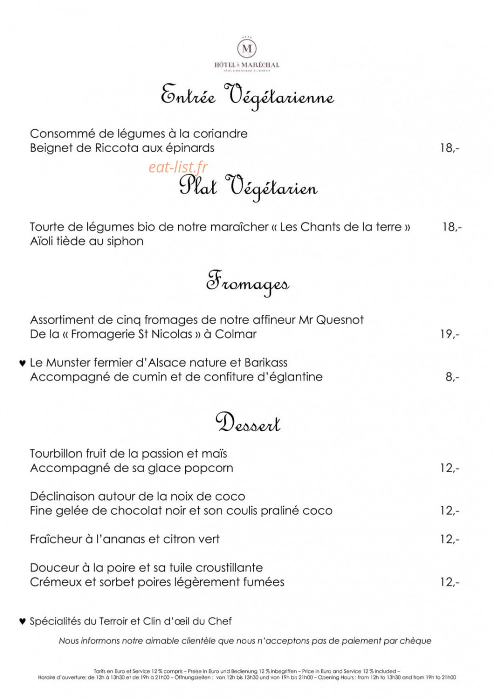 A L'Echevin — carte page 1