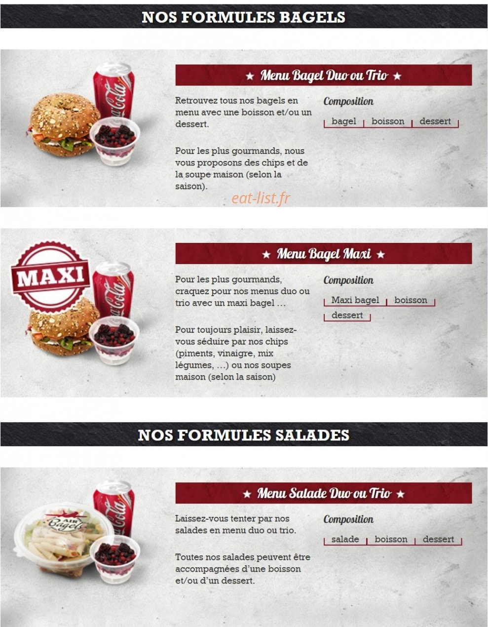 Air Bagels — carte page 4
