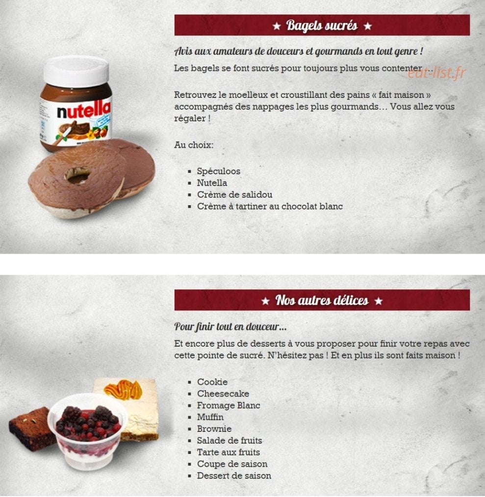 Air Bagels — carte page 3