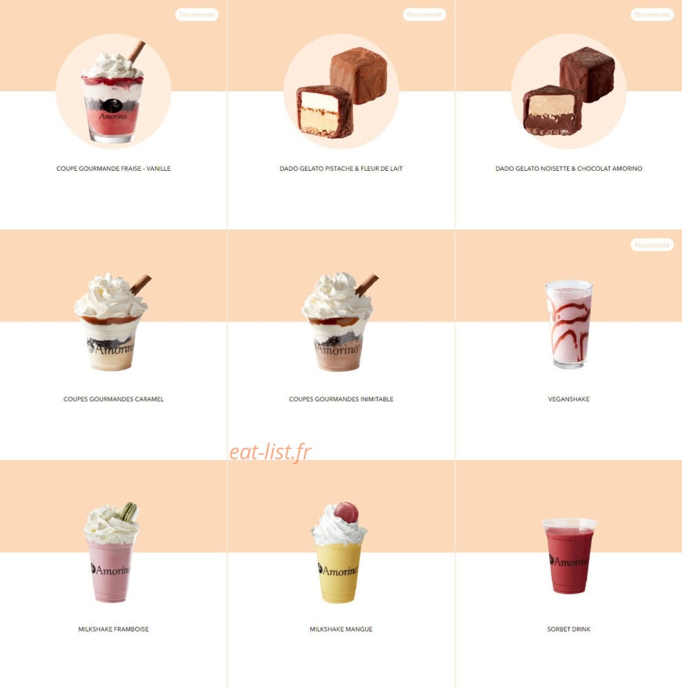 Amorino — carte page 7