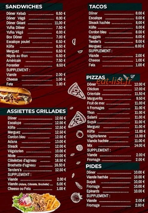 Antep Doner — carte page 1