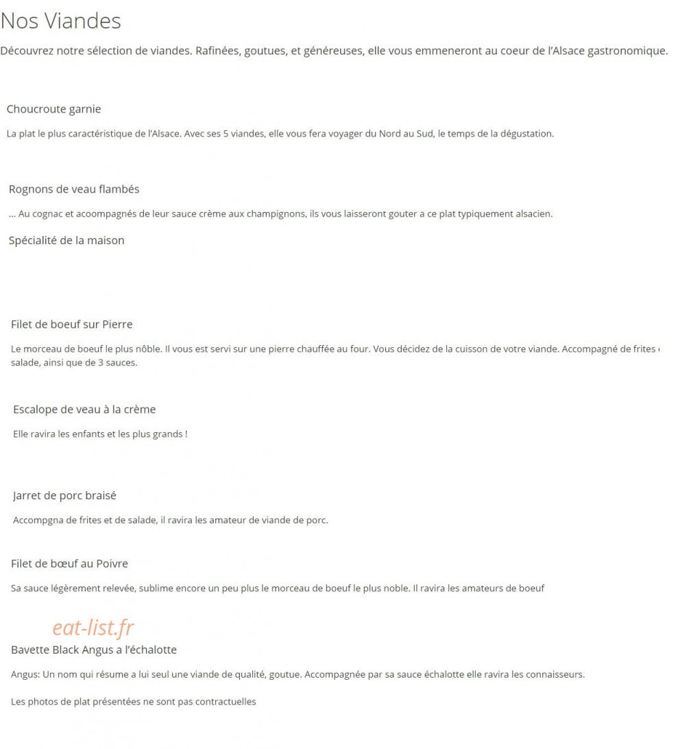 Au Chasseur — carte page 1