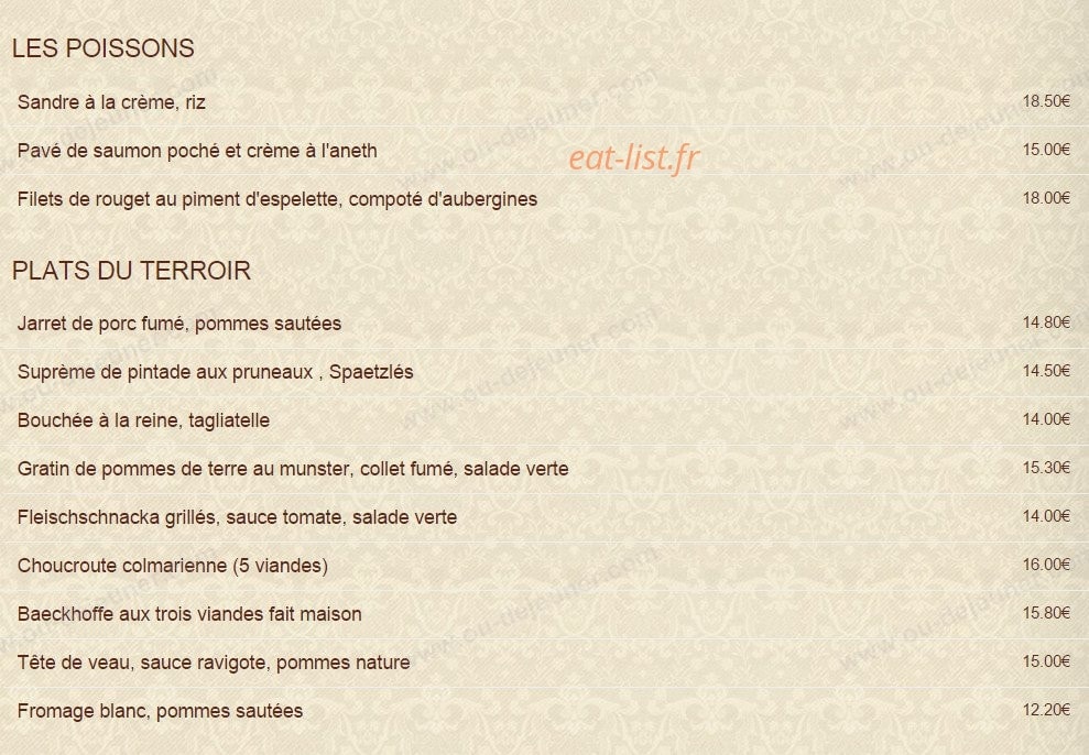 Au Koifhus — carte page 2