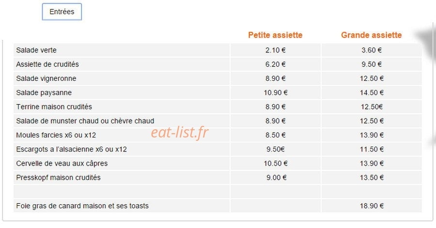 Auberge Du Dachsbuhl — carte page 2