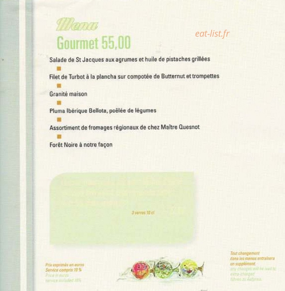 Carte et menu de Aux Trois Poissons à Colmar — Menu gourmet