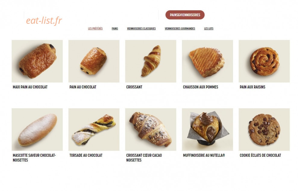 Brioche Dorée — carte page 4