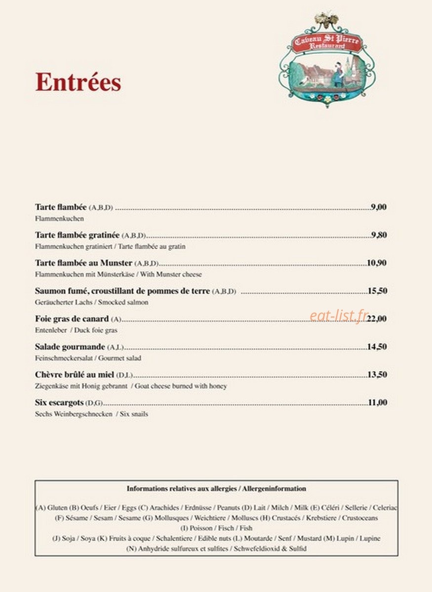 Caveau Saint Pierre — carte page 1