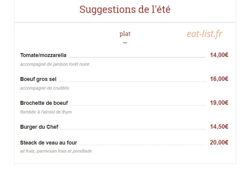 Chez Raphy Ô Cordon Bleu — carte page 1