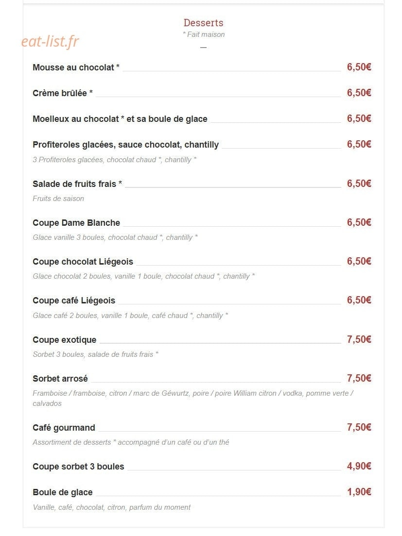 Chez Raphy Ô Cordon Bleu — carte page 4