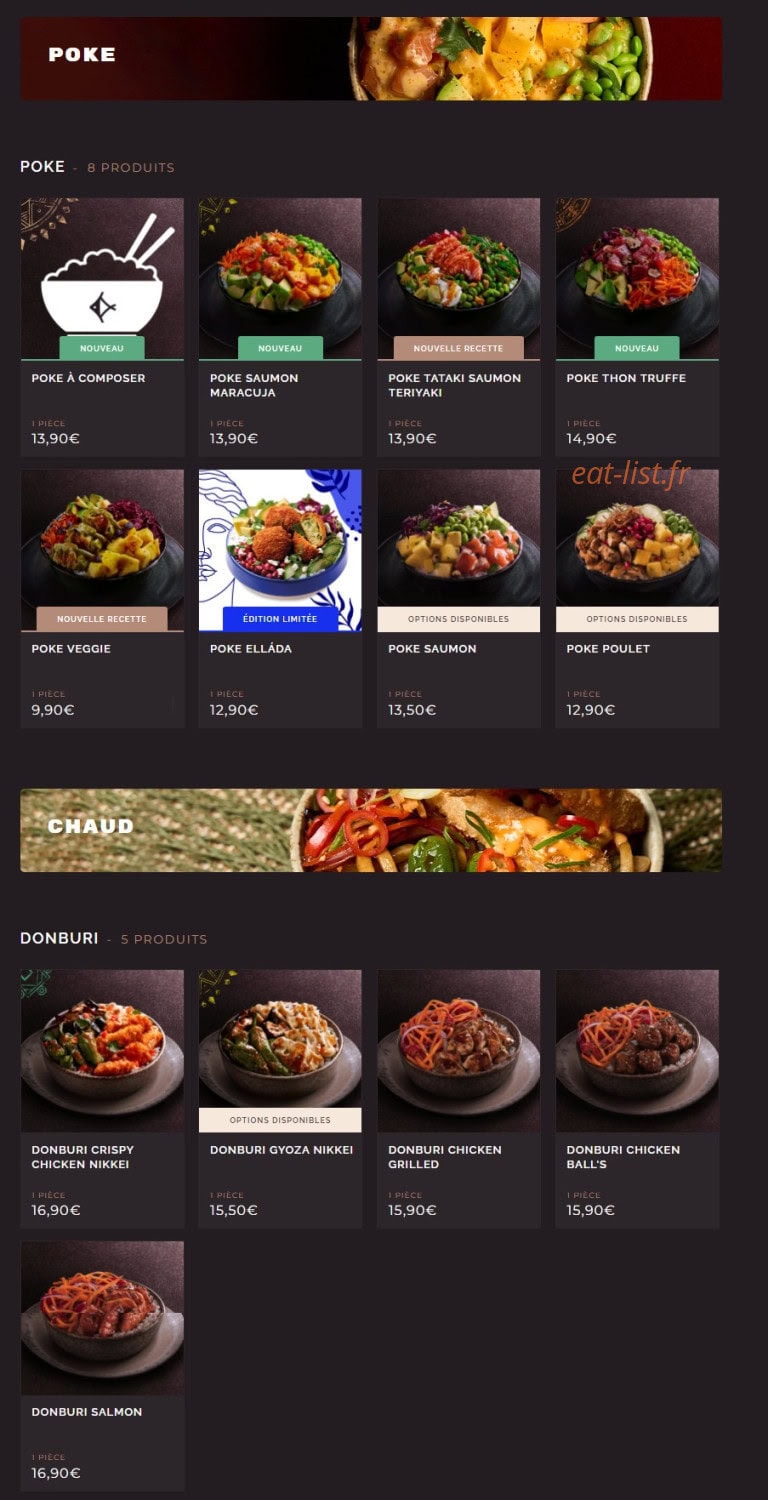 Côté Sushi — carte page 9