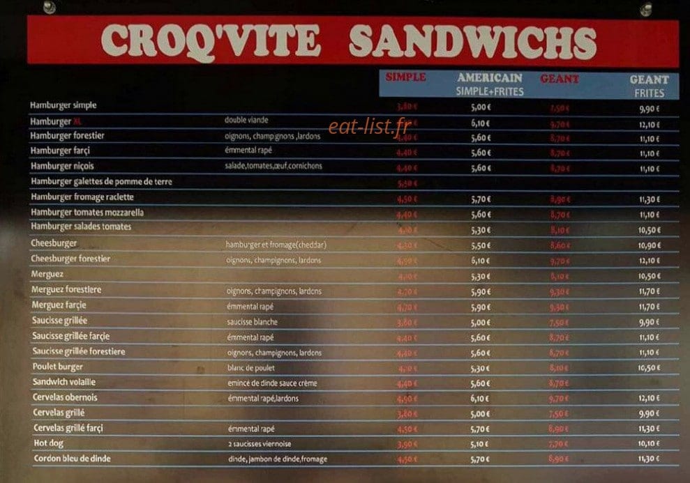 Croq'Vite — carte page 1