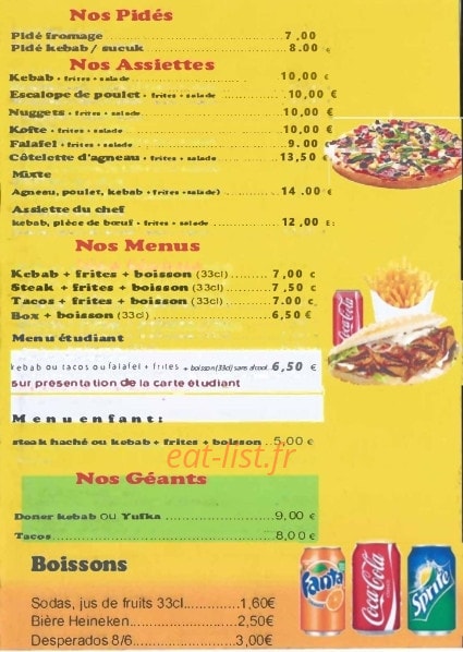 Kebab Du Nord — carte page 2