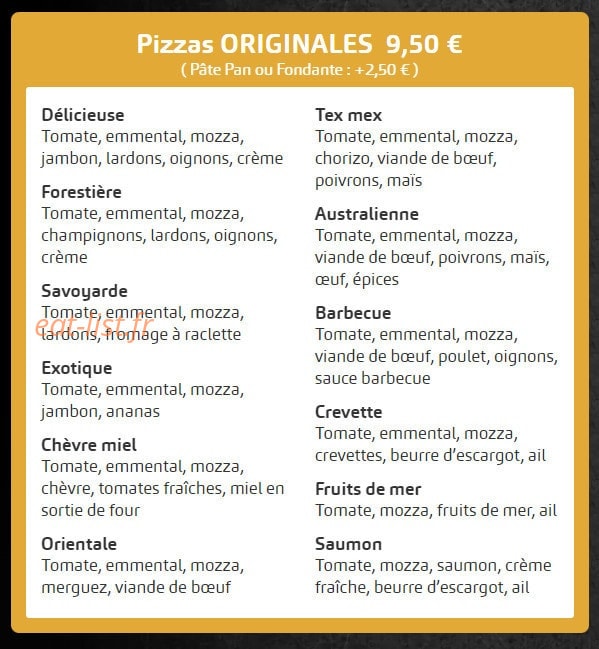 La Fun Pizz — carte page 2